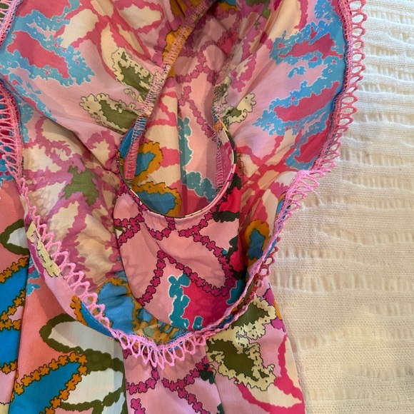 Multicolor Vibrant‎ Floral Print Trimmed Ruffle Sleeve Blouse M Women's - Picture 3 of 6